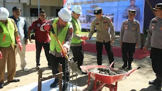 Peletakan batu pertama pembangunan SPPG Polda Sumbar.