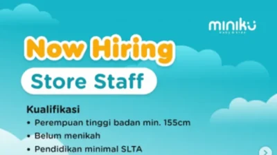 Miniku Baby & Kids Cari Store Staff Berpenampilan Menarik dan Ramah, Daftar Sekarang!