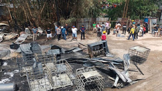 Gudang yang diduga menjadi tempat penimbunan bahan bakar minyak (BBM) ilegal