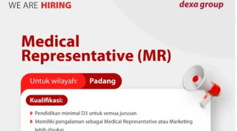 Lowongan Medical Representative di Dexa Group Area Padang, Kesempatan Karir di Perusahaan Farmasi Terkenal.