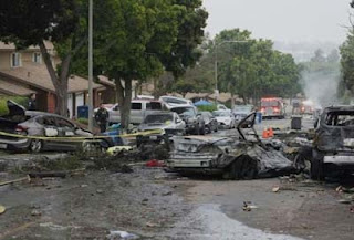 Pesawat jet pribadi Cessna 550 jatuh menghantam perumahan