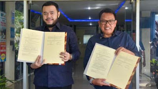 Wali Kota Padang, Fadly Amran, bersama Kepala BNNP Sumbar, Brigjen Pol Ricky Yanuarfi.