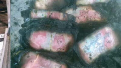 Penampakan uaang tunai Rp50 juta yang ludes terbakar.