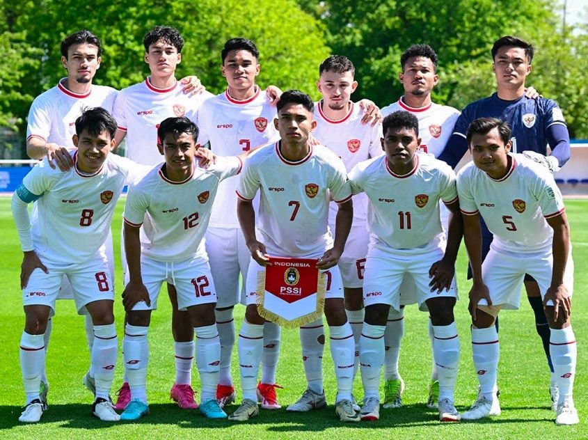 Timnas Indonesia U-23 saat berjuang di laga playoff Olimpiade Paris 2024.
