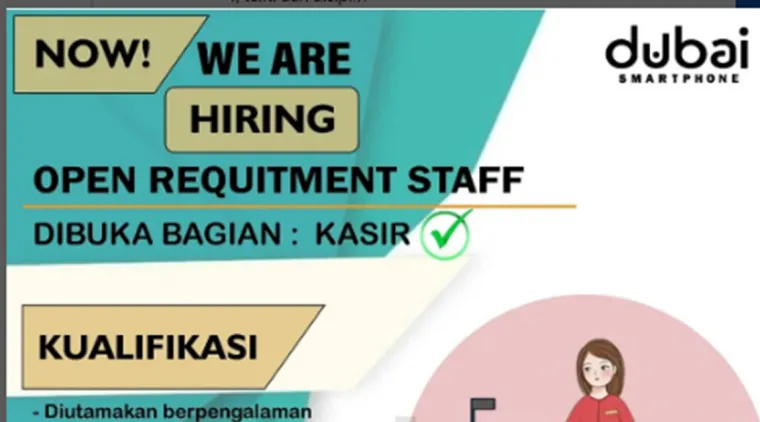 Segera Daftar! Dubai Smartphone Buka Lowongan Kasir dengan Gaji Menarik.
