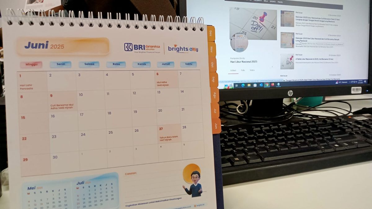 Hari Libur Nasional Kalender Juni 2025, Lengkap dengan Cuti Bersama dan Long Weekend.