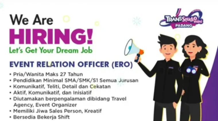 Bergabunglah di Dunia Event Seru! Trans Studio Mini Padang Buka Lowongan ERO.