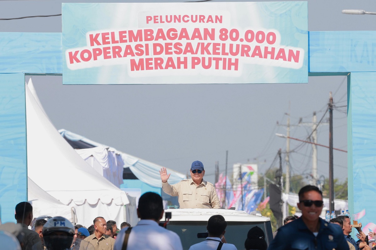 Presiden Prabowo meresmikan program Koperasi Desa Merah Putih di Desa Bentangan, Kabupaten Klaten, Jawa Tengah.