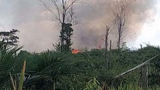 Api masih menyala di dalam kawasan kawasan Taman Hutan Raya (Tahura)