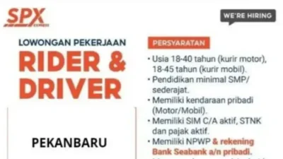 SPX Express Cari Rider & Driver di Pekanbaru, Gaji Menarik dan Tantangan Seru!