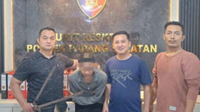 Unit Reskrim Polsek Padang Selatan Ringkus Pria Pembawa Senjata Tajam