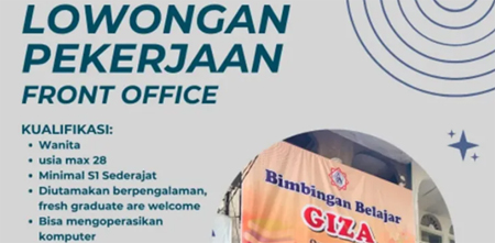 Lowongan Kerja Front Office di Bimbel Giza Padang, Cocok untuk Kamu yang Komunikatif!