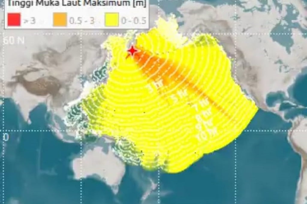 Sejumlah wilayah Indonesia berpotensi terdampak tsunami imbas gempa bumi yang terjadi di Kamchatka, Rusia