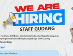 PT Kurnia Indah Plasindo Buka Rekrutmen Staff Gudang