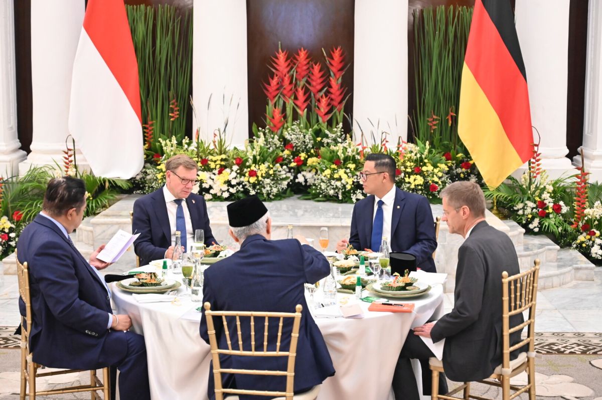 Menlu Sugiono bertemu Menlu Jerman Johann Wadephul di Gedung Pancasila.