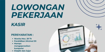 PT. Samudra Distra Prima Buka Lowongan Kerja Kasir, Penempatan di Padang.