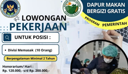Ayo Bergabung! Program Makan Bergizi Gratis Buka Lowongan untuk Divisi Memasak, Gaji Hingga Rp200 Ribu Sehari!