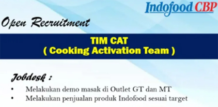 Indofood CBP Sukses Makmur Buka Kesempatan Kerja TIM CAT, Cek Kualifikasi dan Cara Daftarnya.