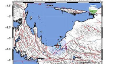 Gempa Darat 4,0 M Terjadi di Nabire, Kedalaman 22 Km