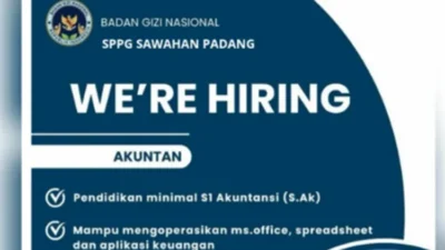 SPPG Sawahan Padang Cari Akuntan, Lamaran Ditutup 14 September 2025