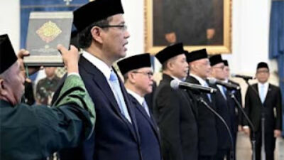 Pelantikan sejumlah menteri dan wamen di Istana Negara, Jakarta, Senin (8/9/2025).