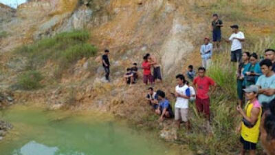 Tragedi calian C di Pekanbaru, dua anak kakak beradik ditemukan tewas mengapung