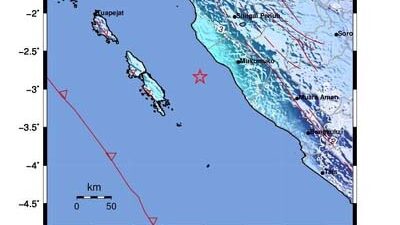 Gempa Dangkal Akibat Subduksi Guncang Bengkulu dan Sumbar