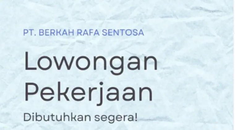 Kesempatan Karier di Bidang Kesehatan! PT. Berkah Rafa Sentosa Buka Lowongan Penanggung Jawab Alat-Alat Kesehatan.