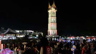 Suasana kawasan Jam Gadang Kota Bukittinggi, Sumatera Barat saat ini.