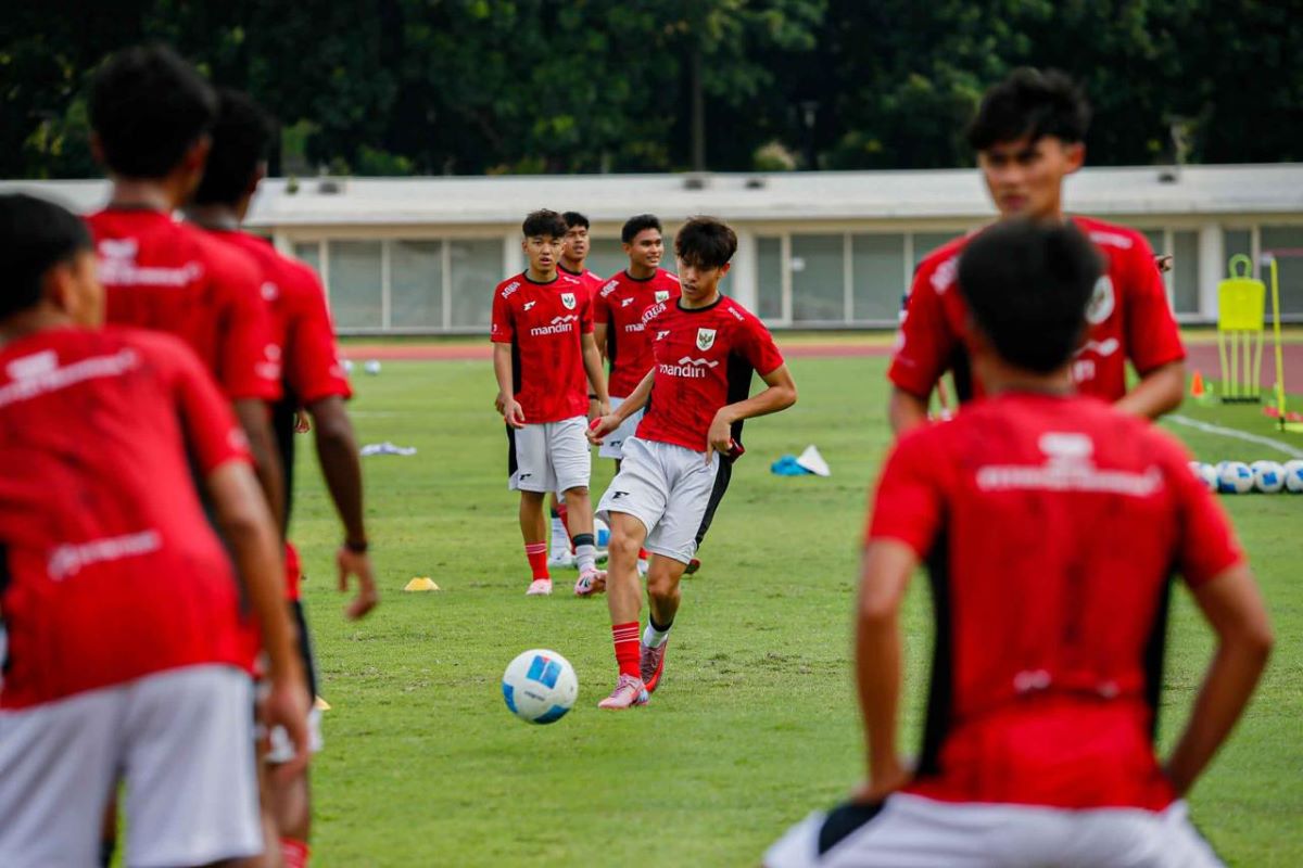Sesi latihan Timnas Indonesia U-17.