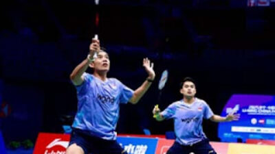 Langkah ganda putra Indonesia Leo Rolly Carnando/Bagas Maulana harus terhenti