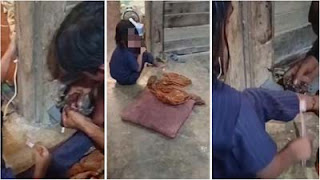 Tangkap layar anak dirantai orang tuanya di Mesuji