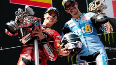 Marc Marquez dan Alex Marquez di MotoGP 2025.