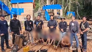 Polres Pelalawan mengamankan 6 pelaku.