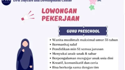 MDPH Daycare and Development Center Buka Kesempatan untuk Wanita Muslimah Berbakat Menjadi Guru Anak Usia Dini.