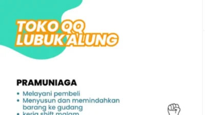 Dibutuhkan Segera! Pramuniaga untuk Toko QQ Lubuk Alung, Peluang Terbuka untuk Usia 18--25 Tahun.