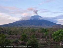 Erupsi Singkat Ile Lewotolok Semburkan Abu Tebal ke Arah Barat