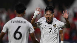 Selebrasi Zahaby Gholy usai cetak gol perdana sebelum Timnas U-17.