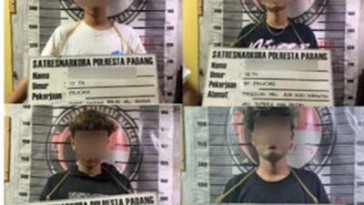 Empat remaja diamankan aparat kepolisian.