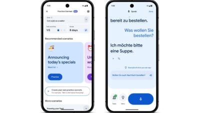 Fitur latihan pada Google Translate.