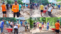Wako Pariaman mengerahkan ASN untuk gotong royong membersihkan rumah yang terdampak banjir.