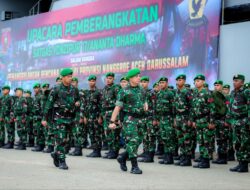 215 Personel Yonzipur 17 Diberangkatkan ke Aceh, Kodam VI/Mulawarman Tegaskan Komitmen Kemanusiaan