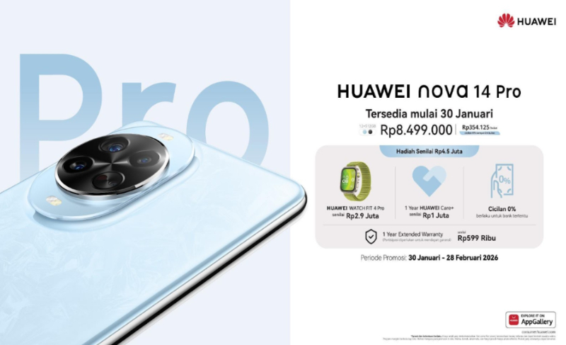 HUAWEI nova 14 Pro segera hadir pada 30 Januari 2025.