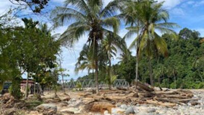 Kondisi kawasan Batu Busuak usai diterjang galodo.