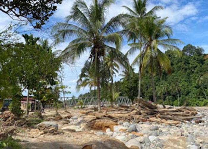 Kondisi kawasan Batu Busuak usai diterjang galodo.