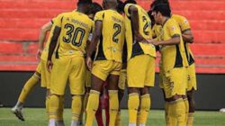 Pemain Semen Padang FC jelang laga ujicoba lawan tim lokal Sumbar.