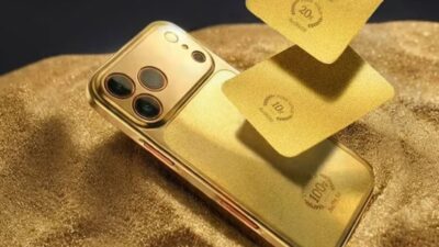 Casing iPhone 17 berlapis emas Au99.99 Gold.