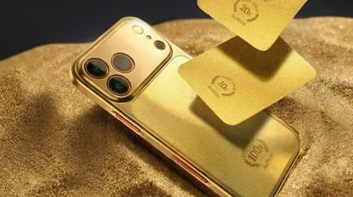 Casing iPhone 17 berlapis emas Au99.99 Gold.