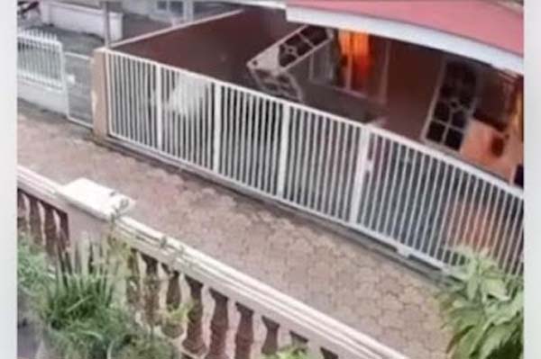 TKP detik-detik ledakan tabung gas LPG 12 kg di Palembang