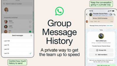 Fitur Group Message History WhatsApp.